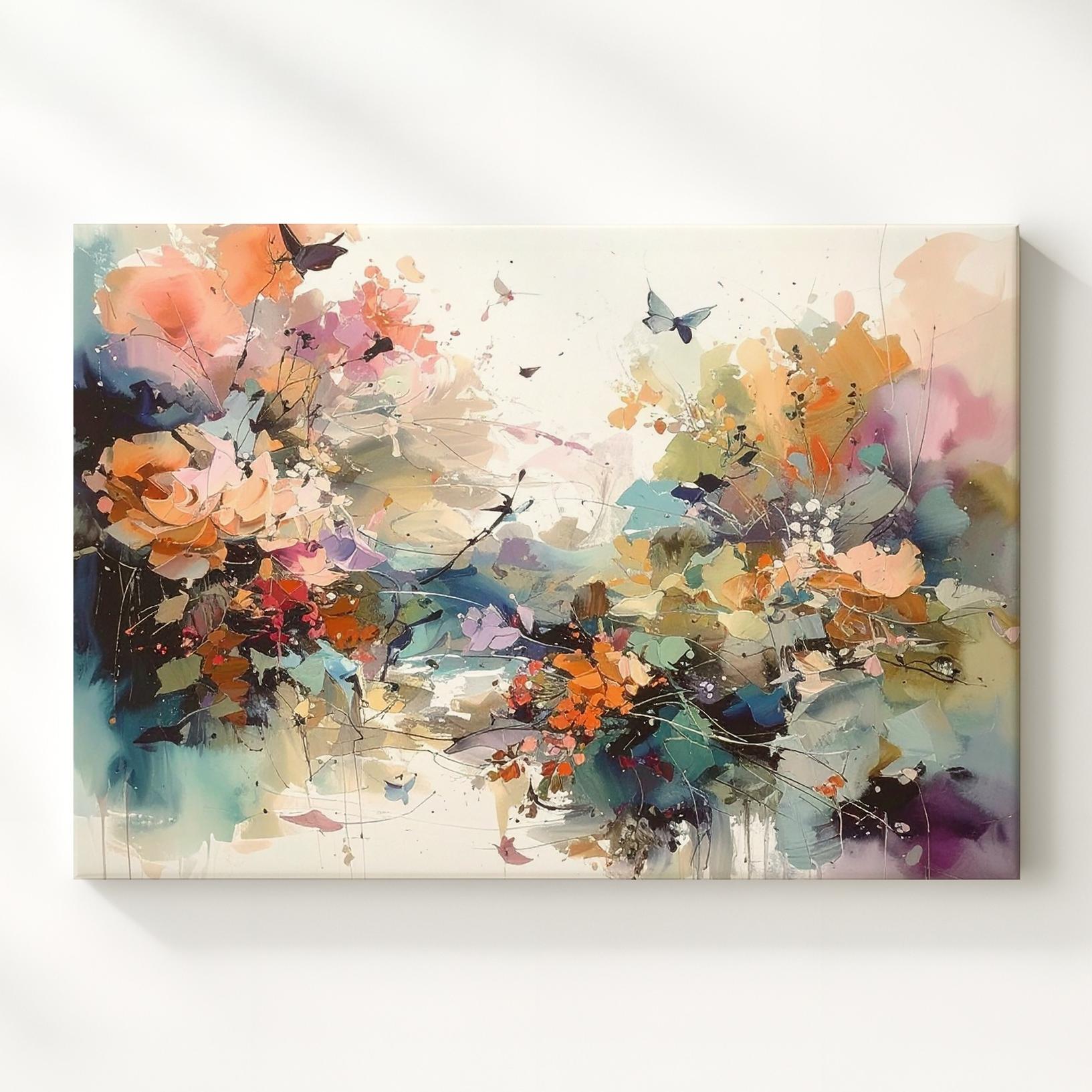 Dreamscape Garden Abstract Canvaswhimsical Floral Watercolor Art Wall Art - Bild 1 von 8