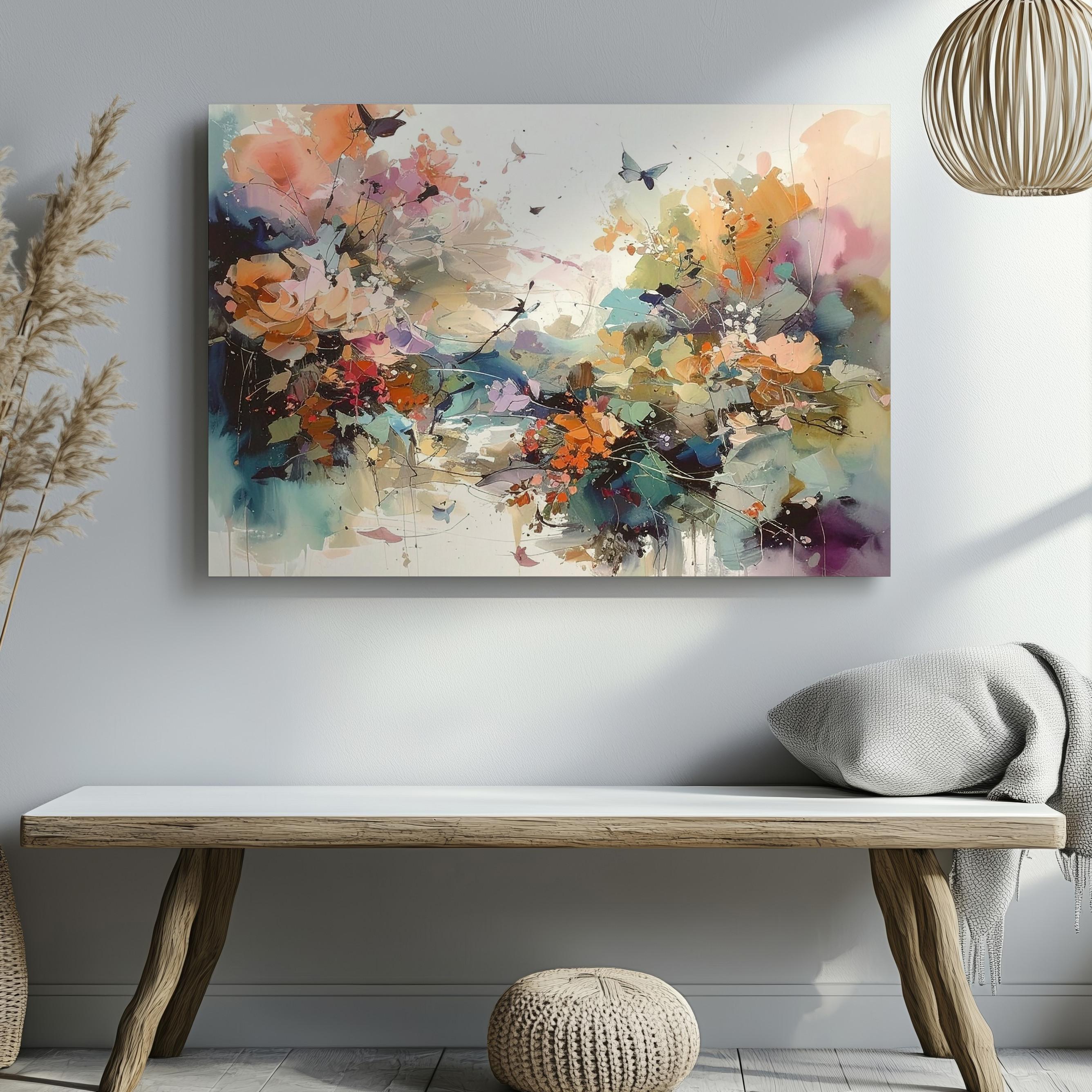 Dreamscape Garden Abstract Canvaswhimsical Floral Watercolor Art Wall Art - Bild 2 von 8