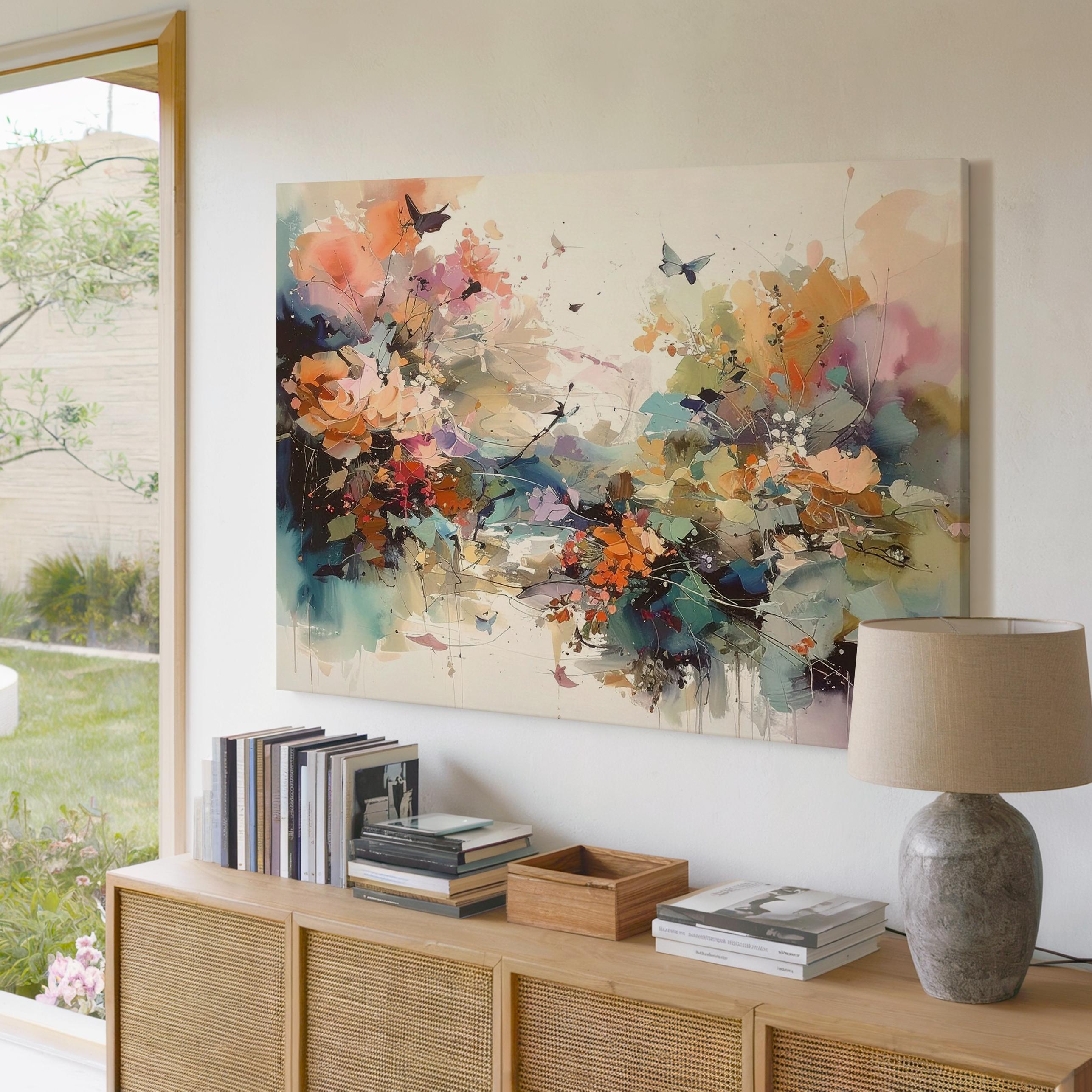 Dreamscape Garden Abstract Canvaswhimsical Floral Watercolor Art Wall Art - Bild 3 von 8