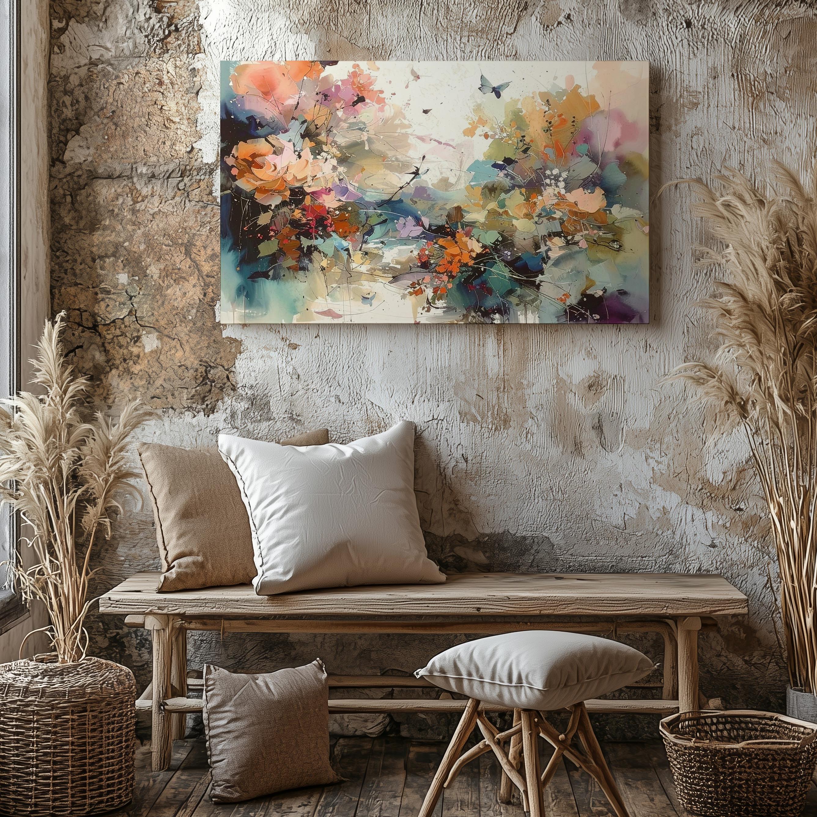 Dreamscape Garden Abstract Canvaswhimsical Floral Watercolor Art Wall Art - Bild 4 von 8