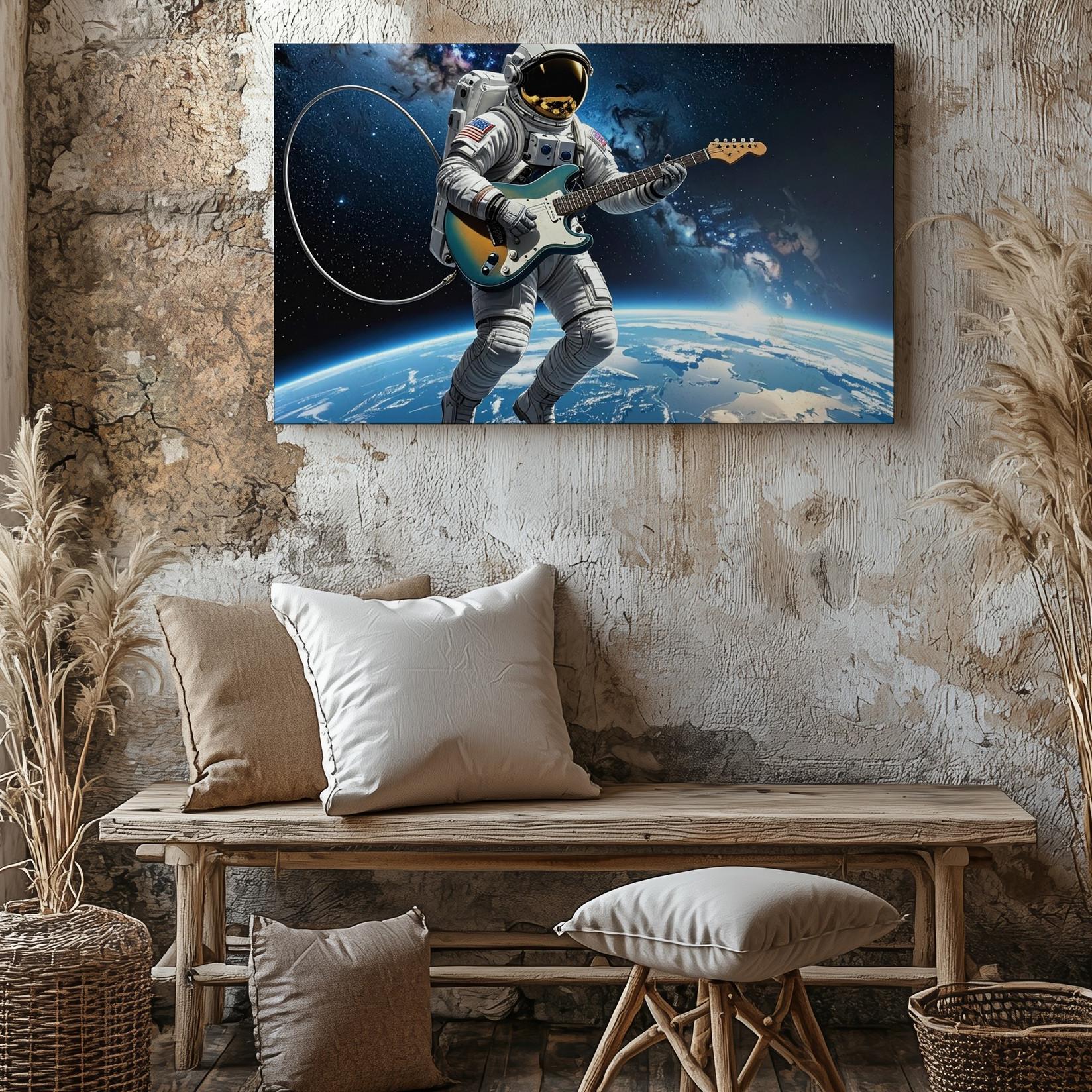 Astronaut Guitarist Canvasplaying Music In The Cosmos Wall Art - Picture 4 of 8