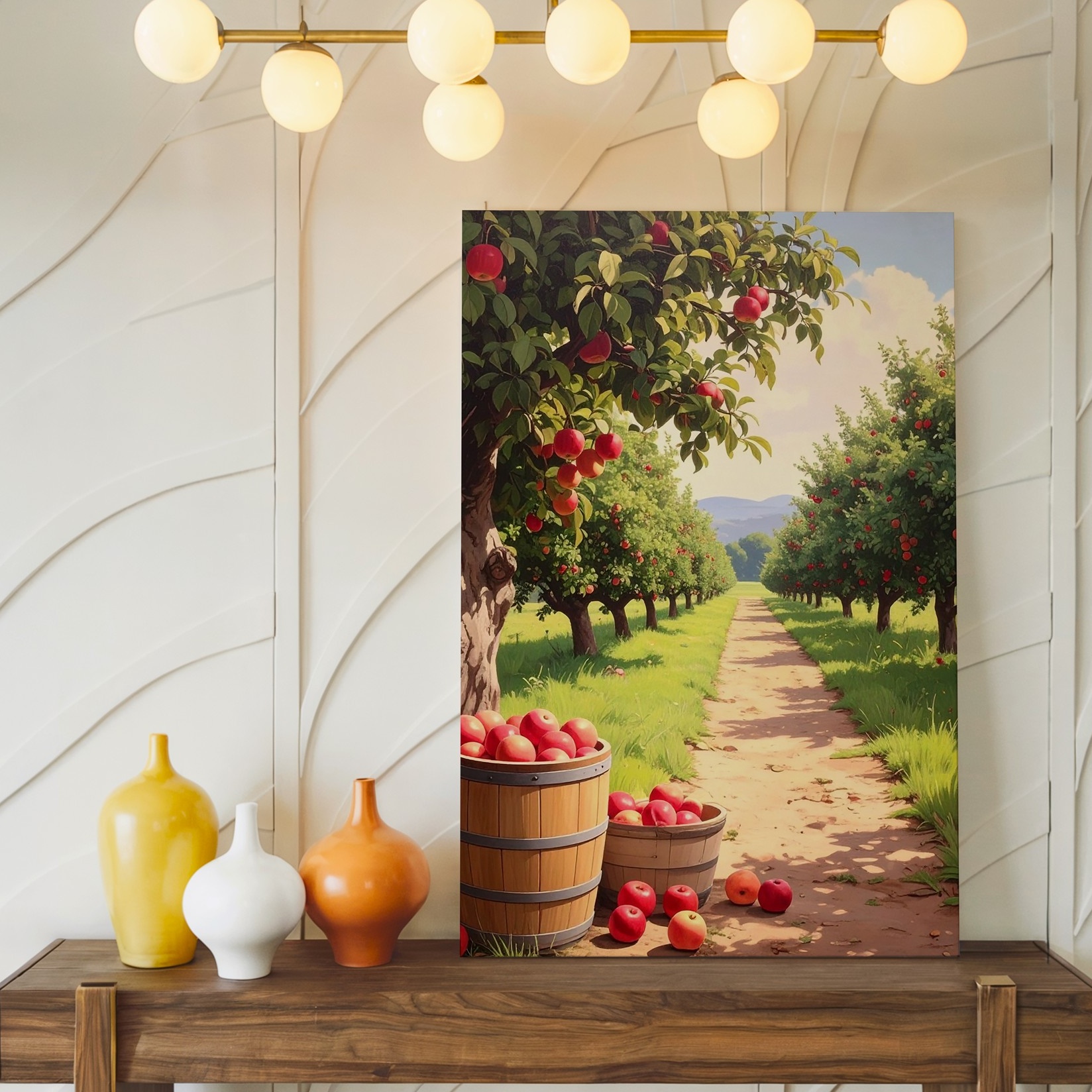 Apple Orchard Harvest Canvaspastoral Fall Farm Wall Art - Foto 2 di 8