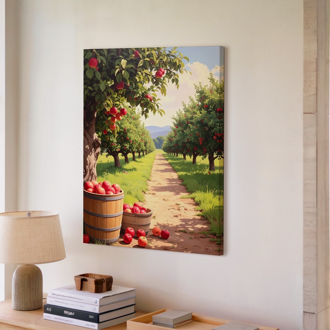Apple Orchard Harvest Canvaspastoral Fall Farm Wall Art - Foto 3 di 8