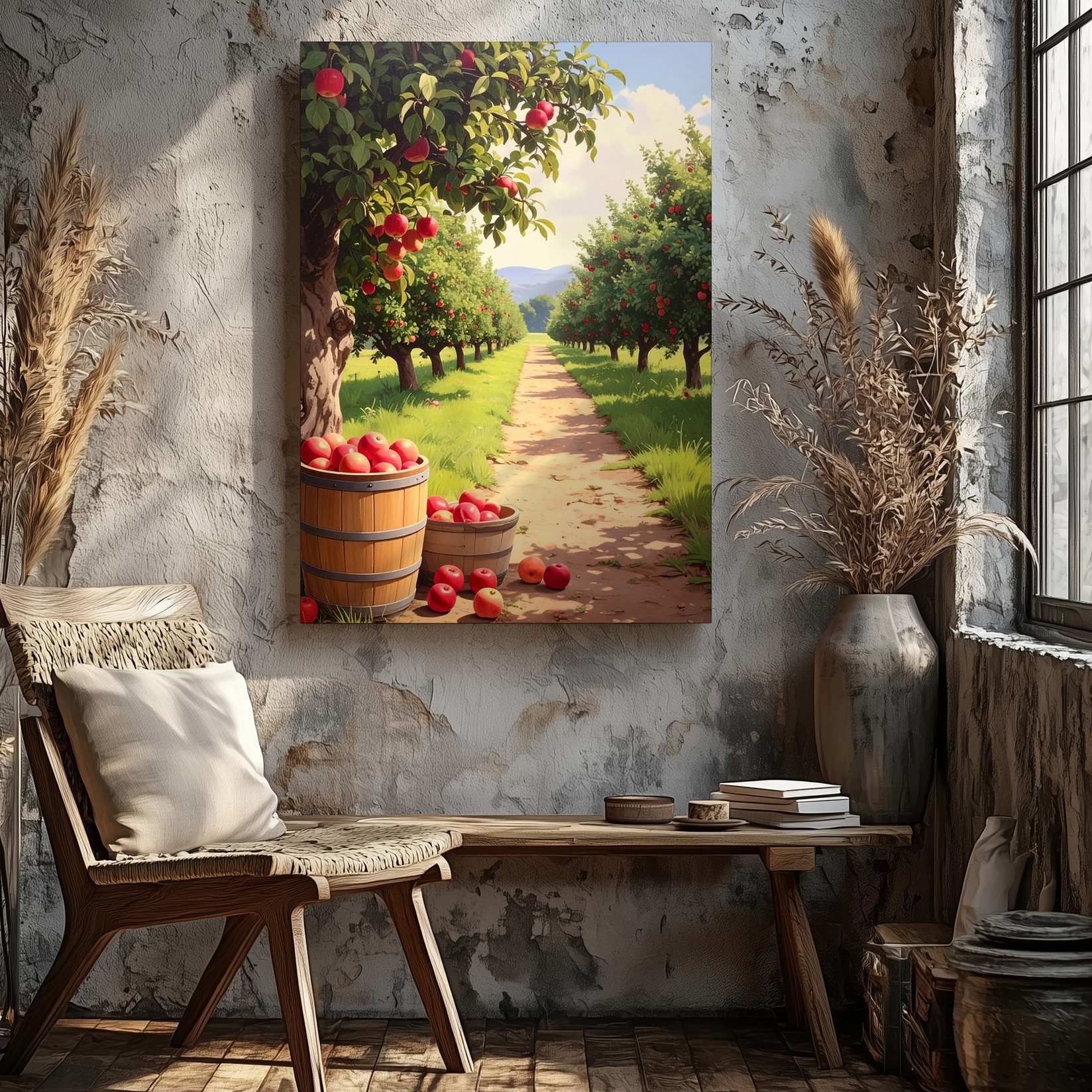 Apple Orchard Harvest Canvaspastoral Fall Farm Wall Art - Foto 5 di 8