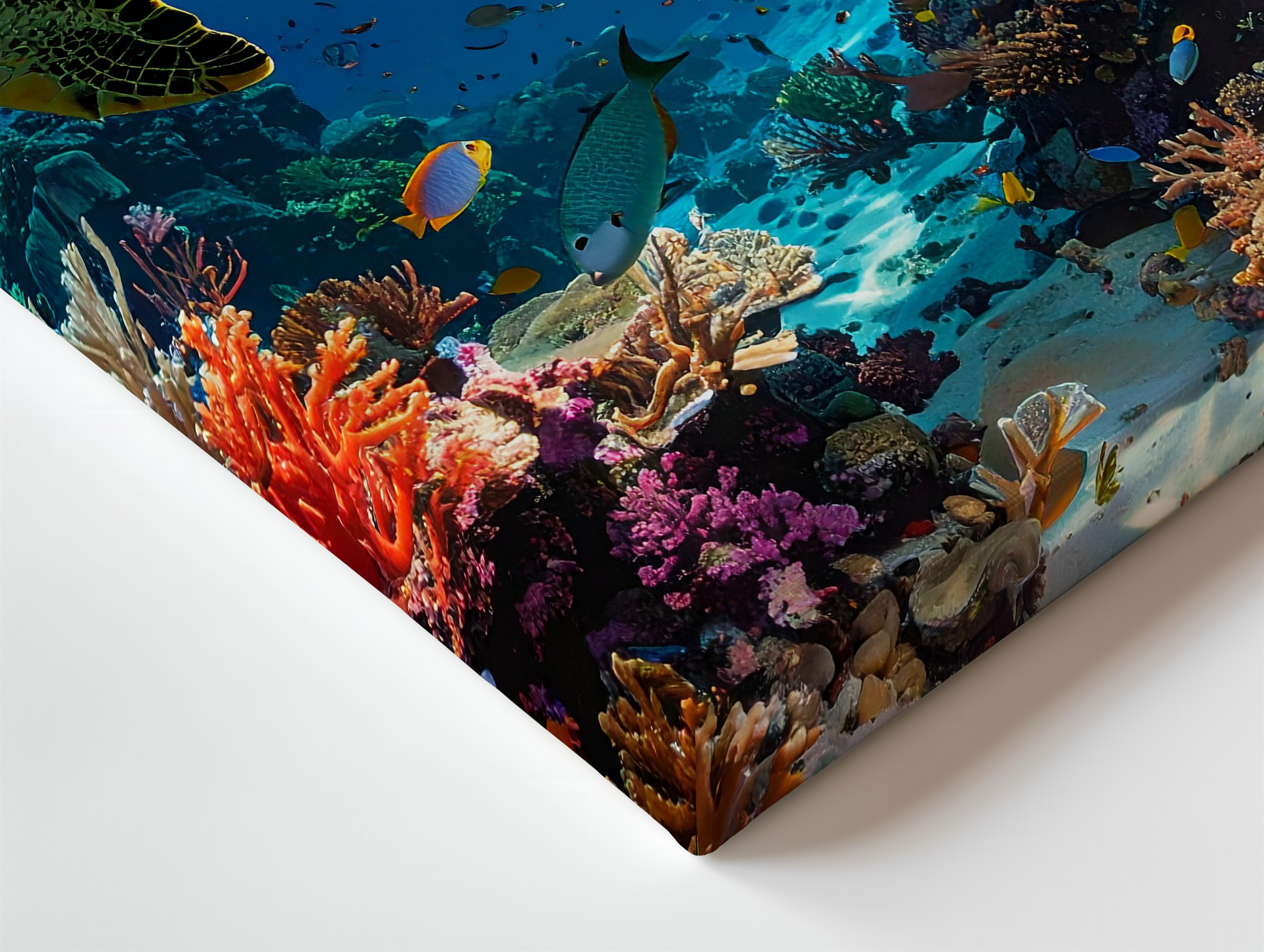 Sea Turtle & Coral Reef Canvasphotorealistic Ocean Scene Wall Art - Bild 6 von 8